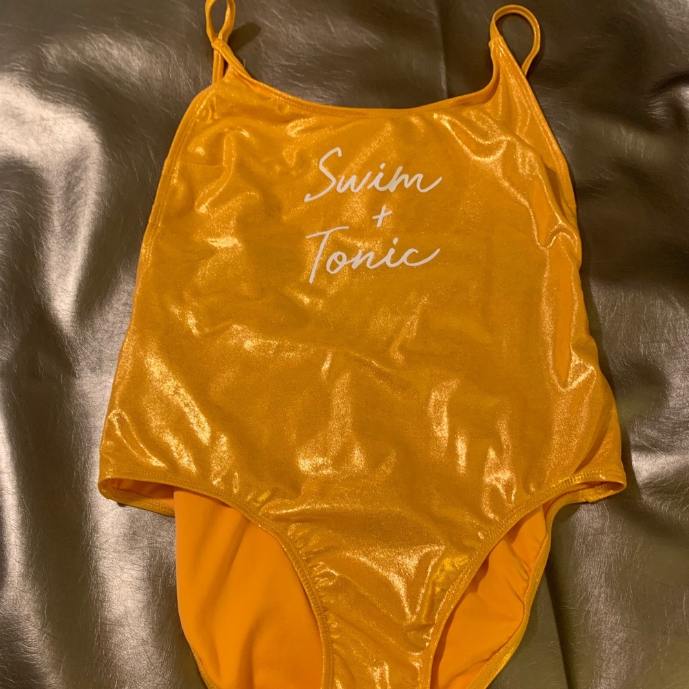 Mustard Gold one piece swimsuit by No Boundaries